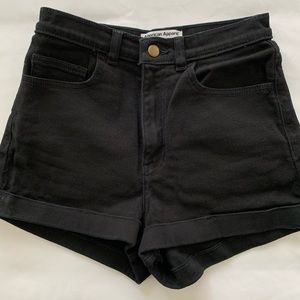 American Apparel Black Denim Shorts